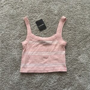 Forever 21 Knit white/pink crop shirt Size small